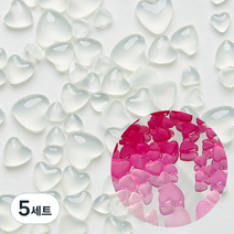 메이브라운 카멜레온 광변 하트 네일스톤, 핑크로즈, 5세트