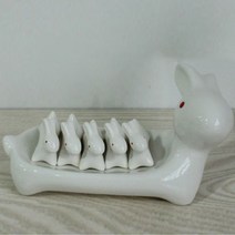 블럭마트 주방 수저받침 세트, 토끼, 1세트
