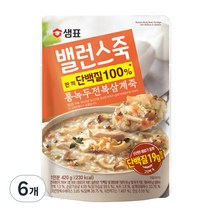 샘표 밸런스죽 통녹두 전복 삼계죽, 420g, 6개