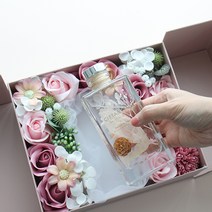 모리앤 비누꽃 플라워박스 디퓨저 선물세트 핑크, 플라워레이디향