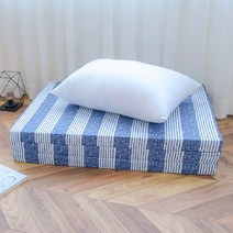 매직베드 3단 접이식 매트리스 마블 스펀지, 라인 네이비