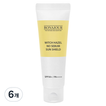 보나쥬르 위치하젤 노세범 썬쉴드 선크림 SPF50+ PA++++, 40ml, 6개
