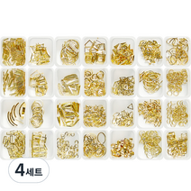 메이브라운 네일파츠 아트세트 B 네일참 28종 골드 MSM27, 혼합색상, 4세트