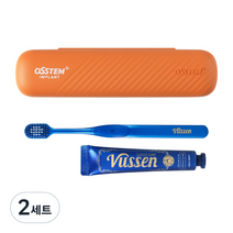 오스템 여행 휴대용 양치키트 뷰센 C 충치케어 치약 40g + 칫솔 세트, 2세트