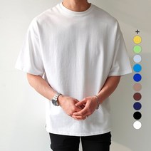 제이에이치스타일 남성용 오버핏 무지 반팔 티셔츠 JHROK130