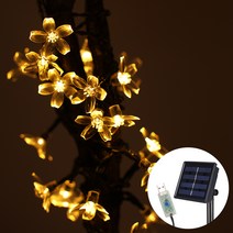21세기트랜드 태양열   USB 벚꽃 전구 12m 100구, 황색