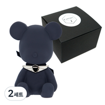 라띠크제이 엠블럼 베어 차량용 방향제 제네시스 블랙 + 리필 블랙체리 5ml, 2세트