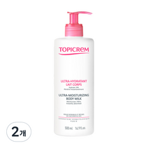 토피크렘 울트라 모이스처라이징 바디 밀크로션, 500ml, 2개