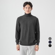 캐럿 남성용 100% 메리노울 터틀넥 스웨터