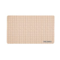 더자카 미끄럼방지 사각 흡착 욕실매트, 베이지, 1개