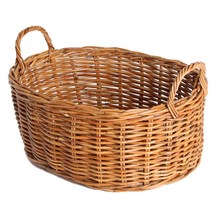 라탄샵 내츄럴 타원손잡이 바구니 B902, 혼합 색상, 1개