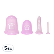 페이스 앤 바디 마사지컵 4종 세트, 핑크, 5세트