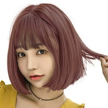 하이유니 매직 보브 컷 헤어 단발 통가발 가발 31cm + 가발망 + 거치대 세트, 통가발(애쉬퍼플), 랜덤발송(가발망, 거치대)