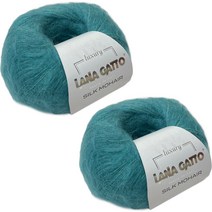 라나가또 실크 모헤어 뜨개실 2p, 7267 라이트씨그린, 212m, 2개