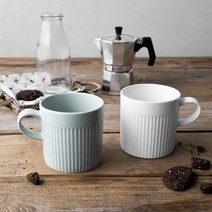 하우밍 스테이 머그컵 450ml x 2p, 화이트, 미스티그린, 1세트