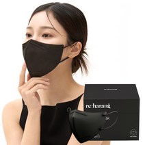 리하랑 컴포터블핏 KF94 새부리형 마스크 대형, 50매, 1개, 검정색