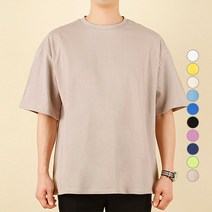 빌락트 남녀공용 오버핏 무지 반팔 티셔츠