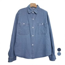 베러바이즈 여성 데님 베이직 빅사이즈 청남방 셔츠