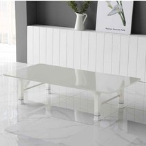 아이캔컴퍼니 LPM 4단 높이조절 쌍다리 거실테이블 12060, 화이트