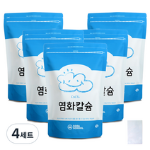 소다스쿨 구습타입 염화칼슘 제설 제습 리필 1kg x 5p + 부직포 30p 세트, 4세트