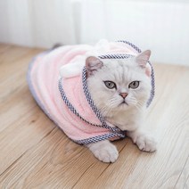 제제펫 큐티 보송 반려동물 목욕가운, 핑크