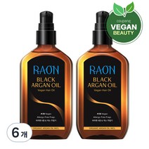 라온 블랙 아르간 헤어오일, 6개, 100ml