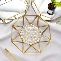 더이쁨 팔각원형 유리 트레이 골드 EP-0295, 1개