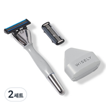 와이즐리 스타터 면도기 세트 SENS, 면도핸들 + 면도날 + 체험용 면도날, 2세트