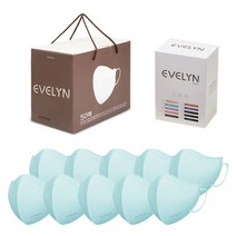 evelyn 컬러 마스크 M 성인용, 50개입, 1개, 슈가 민트