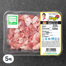 포크밸리 한돈 무항생제 앞다리 찌개용 (냉장), 500g, 5팩