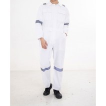 미화부장 일체형 반사띠 정비 스즈키 작업복, 01 하얀색