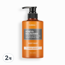 쿤달 허니 앤 마카다미아 퓨어 바디워시 그린머스캣향, 500ml, 2개