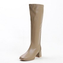 코코폭신 여성용 폭신 통굽 편한신발 롱 미들부츠 C2466 + 뒷꿈치패치