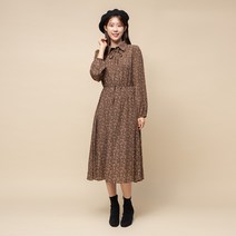 캐럿 여성 카라 쉬폰 원피스