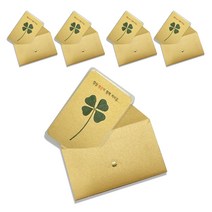 푸드클로버 네잎클로버 코팅 카드 투명, 1개, 봉투미포함