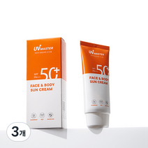 토니모리 유브이마스터 페이스앤바디 선크림 SPF50+ PA+++, 3개, 80ml