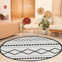 모로코 패턴 헤스티아 사계절 원형 러그