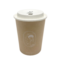 투고팩 리틀 바리스타 크라프트 종이컵 330ml + 종이뚜껑 세트, 1세트