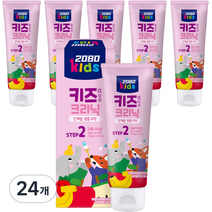 2080 키즈알파크리닉 2단계 저불소 어린이 치약 프루티향, 80g, 24개