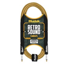 뮤즈텍 레트로 사운드 일자형 기타 케이블, 5m, Yellow + Brown(RS-500 TW)