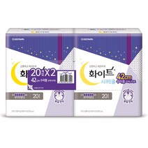 화이트 시크릿홀 수퍼롱 오버나이트 생리대 날개형, 20개입, 2팩
