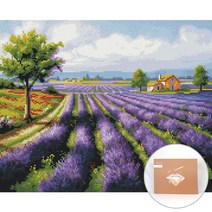 아트조이 DIY 보석 십자수 캔버스형 50 x 40 cm, 라벤더 풍경, 1세트