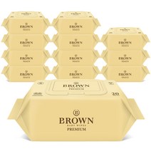 브라운 프리미엄 저자극 엠보싱 아기물티슈 휴대용 캡형, 20매, 12팩