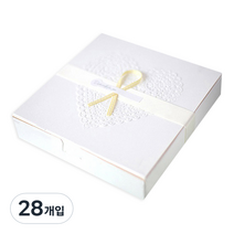 이홈베이킹 낮은원터치상자 20 x 4 cm, 옐로우 + 화이트, 28개입