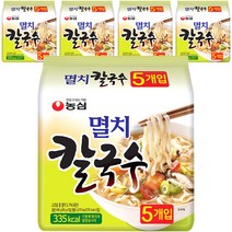 농심 멸치 칼국수, 490g, 5개
