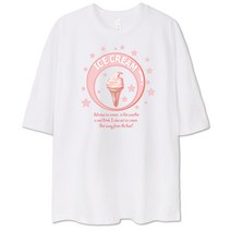 벤힛 아이스크림 오버핏 빅사이즈 반팔 티셔츠