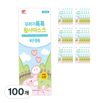 톡톡버디 꾸러기톡톡 황사마스크 흰색 소형 KF80, 1개입, 100개