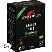 마운트하겐 유기농 디카페인 스틱 커피, 2g, 25개입, 5개