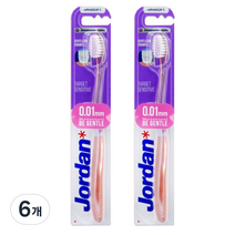조르단 성인용 칫솔 타겟 센스티브 랜덤발송, 1개입, 6개