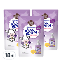 샤워메이트 말랑이 버블 핸드워시 블루베리 리필, 450ml, 18개